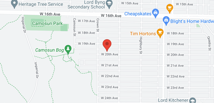 map of 3957 W 20TH AVENUE
